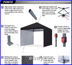 Protective Pop-up Canopy with Sidewalls, Black