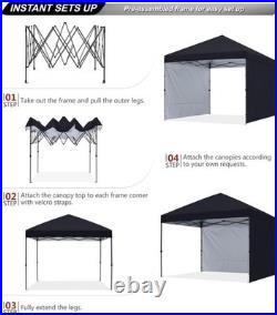 Protective Pop-up Canopy with Sidewalls, Black