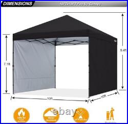 Protective Pop-up Canopy with Sidewalls, Black