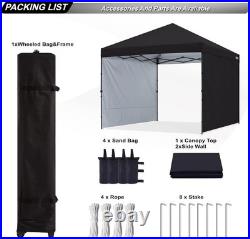 Protective Pop-up Canopy with Sidewalls, Black