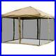 Punchau-Screened-Pop-Up-Canopy-Tent-10-x-10-Feet-Tan-UV-Coated-Straight-Leg-01-fg