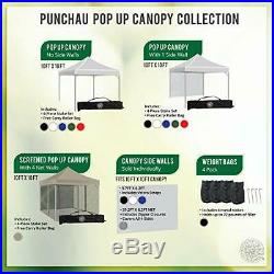 Punchau Screened Pop Up Canopy Tent 10 x 10 Feet, Tan UV Coated, Straight Leg
