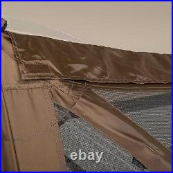 Quick-Set Escape 12x12 ft. Portable Camping Outdoor Gazebo Canopy Shelter, Brown