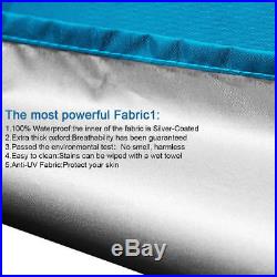 Quictent 10'X10'Blue Pyramid-roofed EZ Pop Up Party Tent Canopy Gazebo Curtain