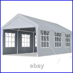 Quictent 10'x20' Heavy Duty Carport Canopy Garage Outdoor Car Shelter withWindows