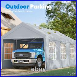 Quictent 10'x20' Heavy Duty Carport Canopy Garage Outdoor Car Shelter withWindows