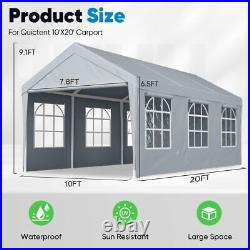 Quictent 10'x20' Heavy Duty Carport Canopy Garage Outdoor Car Shelter withWindows