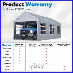 Quictent 10'x20' Heavy Duty Carport Canopy Garage Outdoor Car Shelter withWindows