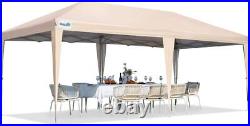 Quictent 10'x20' Pop up Canopy Tent Party Tent, Beige