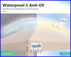 Quictent 10'x20' Pop up Canopy Tent Party Tent, Beige