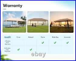 Quictent 10'x20' Pop up Canopy Tent Party Tent, Beige