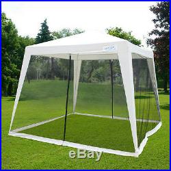 Quictent 10'x7.9'Trapezoid Screen House Party tent Gazebo Mesh Side Wall Beige