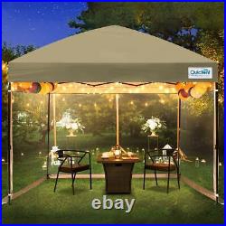 Quictent 10x10 Winter Warm Pop Up Canopy Party Tent PVC Screen House Shade Beige