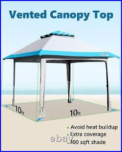 Quictent 10x10FT EZ Pop Up Canopy Tent Outdoor Party Instant Gazebo Waterproof