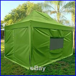 Quictent 10x15 ft Ez Pop up Canopy Tent with Sides Waterproof Roller Bag Green