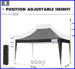 Quictent 10x15ft Pop up Canopy Tent Gazebo Waterproof Outdoor Shelter Sun Shade