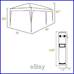 Quictent 10x20 Feet Beige Privacy Mesh Window EZ Pop Up Canopy Party Tent Gazebo