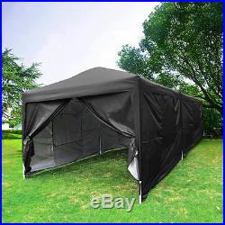 Quictent 10x20 Feet Black Screen Curtain EZ Pop Up Canopy Party Tent Gazebo