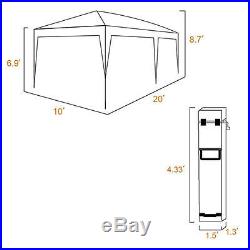 Quictent 10x20 Feet Screen Curtain EZ Pop Up Canopy Party Tent Gazebo-6 Colors