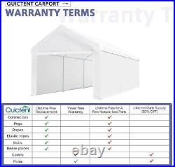 Quictent 10x20 Outdoor Carport Canopy Storage Garage Shed Galvanized Car Shelter