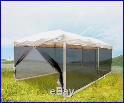 Quictent 10x20 Pop Up Gazebo Canopy Screen House Mesh Sidewall with Netting Tan