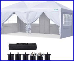 Quictent 10x20Ft Ez Pop Up Canopy Wedding Party Tent Folding Gazebo With Sidewalls