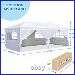 Quictent 10x20Ft Ez Pop Up Canopy Wedding Party Tent Folding Gazebo With Sidewalls