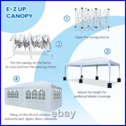Quictent 10x20Ft Ez Pop Up Canopy Wedding Party Tent Folding Gazebo With Sidewalls