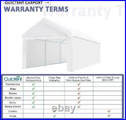 Quictent 10x20ft Carport Canopy Heavy Duty Garage Shed Outdoor Shelter White US