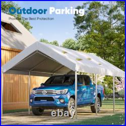 Quictent 10x20ft Carport Heavy Duty Car Canopy White