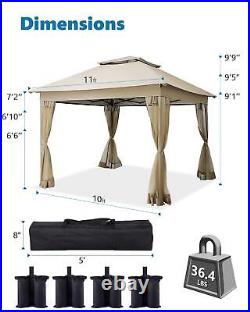 Quictent 11x11 Pop Up Canopy Vented Top Mosquito Netting Screen House Party Tent