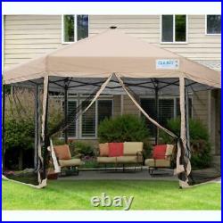 Quictent 13'x13' Hexagonal Gazebo Pop up Canopy Tent With Solar Powered LED Lights