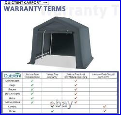 Quictent 7X12FT Outdoor Storage Gray Carport Canopy Car Shelter Shed Garage US