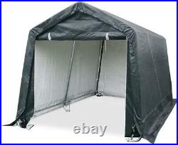 Quictent 8X8ft Black Outdoor Shed Car Tent Carport Canopy Storage Shelter Garage