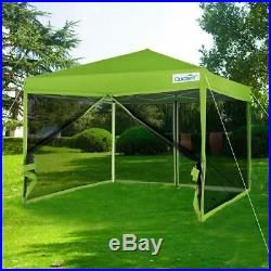 Quictent 8x8 EZ Pop Up Canopy Screen House with Mosquito Netting Mesh Side Green