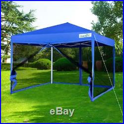 Quictent 8x8 EZ Pop up Canopy with Netting Screen House Room Tent Royal Blue