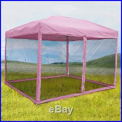 Quictent 8x8 Pink EZ Pop Up Gazebo Party Tent Canopy mesh Screen With Carry Bag