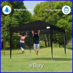 Quictent 8x8 ft EZ Pop Up Canopy Tent Instant Gazebo with Sides Roller Bag Black