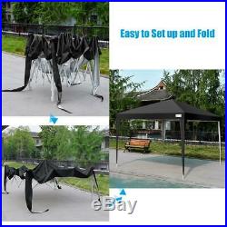 Quictent 8x8 ft EZ Pop Up Canopy Tent Instant Gazebo with Sides Roller Bag Black