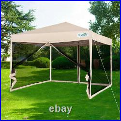 Quictent 8x8 ft Ez Pop Up Canopy with Netting Screen House Tent Mesh Sides Walls