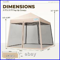 Quictent 9'x9' Pop Up Canopy Outdoor Patio Gazebo BBQ Party Tent Shade Shelter