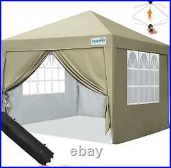 Quictent Beige 10x10 Pop up Wedding Party Tent Outdoor Waterproof Folding Gazebo