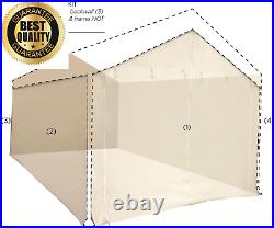 Quictent Beige Car Shelter 10'X20' Heavy Duty Carport Storage Canopy Shed Garage