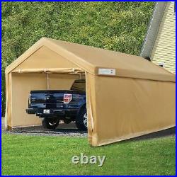 Quictent Beige Car Shelter 10'x20' Heavy Duty Carport Storage Canopy Shed Garage