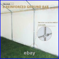 Quictent Beige Garage Carport 10x20 Car Shelter Shed Storage Canopy With Sidewalls