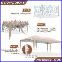 Quictent Beige Heavy Duty 10x20 EZ Pop up Canopy Commercial Party Tent Gazebo US