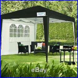 Quictent Black 10 x 10 EZ Pop Up Canopy Patio Gazebo Outdoor Folding Party Tent