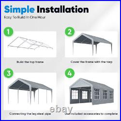 Quictent Carport 10X20 Shed Awning Canopy Outdoor Garage Car Shelter Heavy Duty