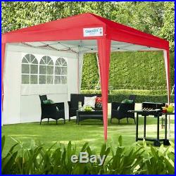 Quictent EZ Pop Up Canopy 10x10 FT Red Outdoor Patio Party Tent Folding Gazebo