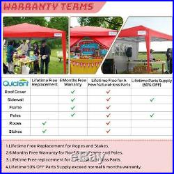 Quictent EZ Pop Up Canopy 10x10 FT Red Outdoor Patio Party Tent Folding Gazebo